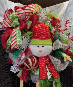 Alternative view of Snowman Wreath